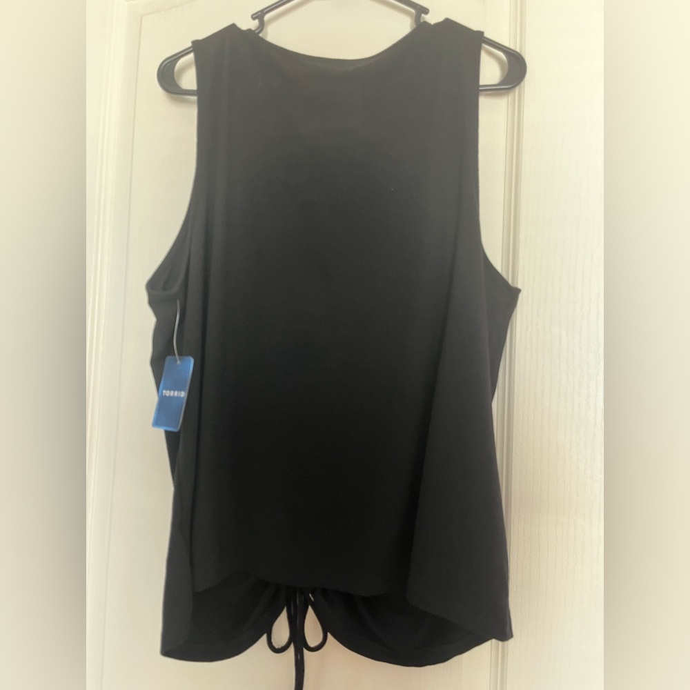 Torrid NWT super soft ribbed sleeveless shirt. Black. 3X - Picture 5 of 7